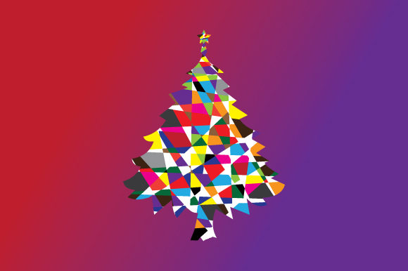 Colorful Christmas Tree: A Vibrant Addition to Your Graphics and Illustrations