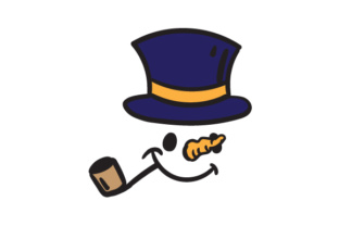 Happy Top Hat Snowman Face for Christmas Crafts