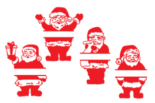 Santa Split Monogram Frames for Christmas Crafts