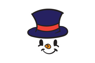 Snowman Face with Top Hat: Christmas Crafts Asset