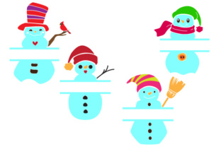 Snowman Split Monogram Frames for Christmas Crafts