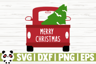 Vintage Red Truck Graphics for Christmas Illustrations